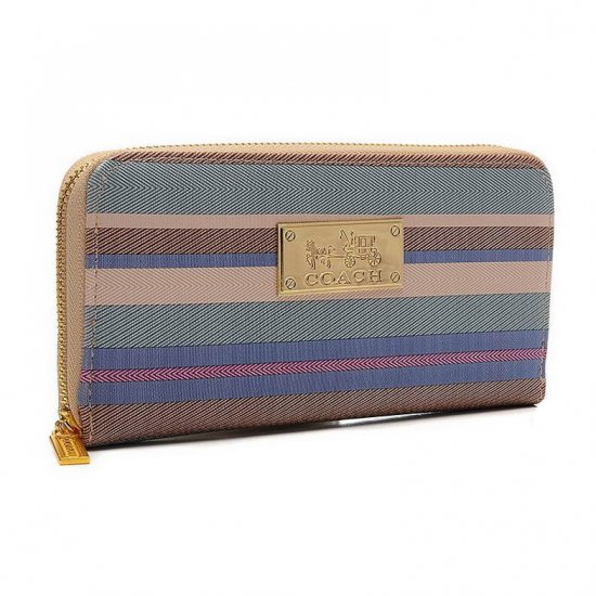 Coach Poppy Striped Large Apricot Multi Wallets EVD | Women